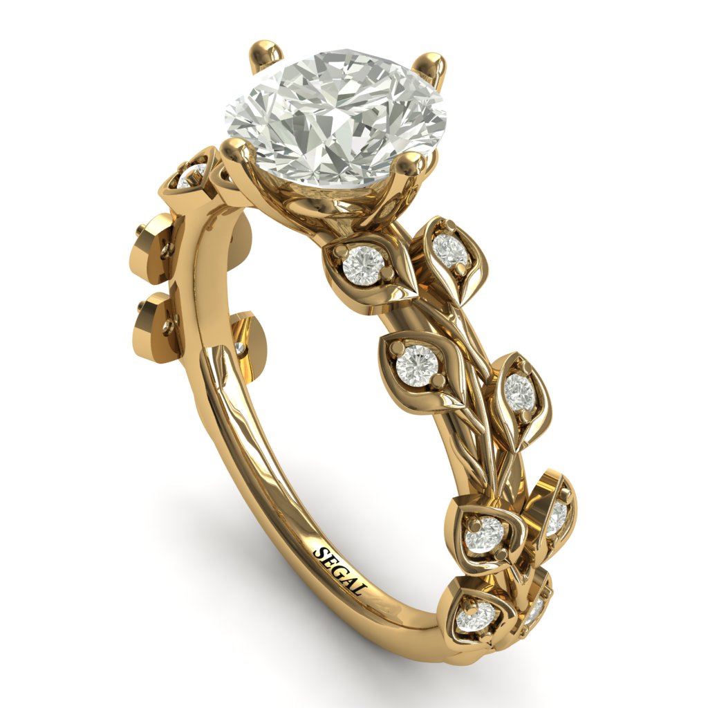 Leaves All Around Yellow Gold Diamond Ring - Sydney 2ct No. 1